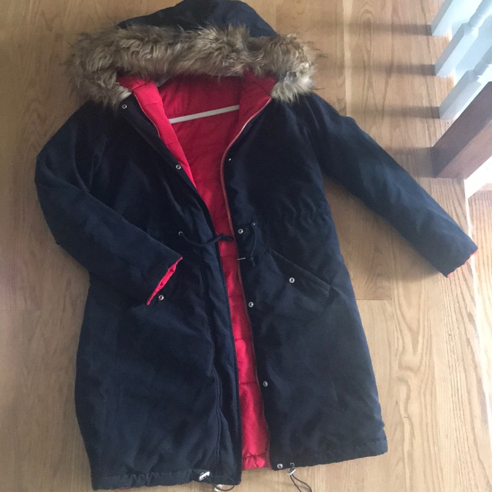 Reversible puffer coat/parka